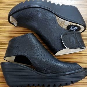 Fly London peep toe wedge